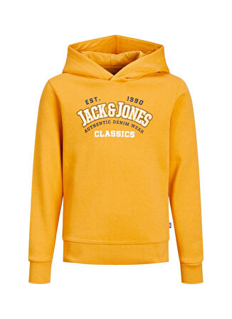 Jack & Jones Baskılı Erkek Çocuk Sarı Sweatshırt JJELOGO SWEAT HOOD 2 COL 22/23 NOOS