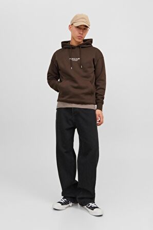 JACK&JONES JORVESTERBRO SWEAT HOOD NOOS KAHVERENGİ