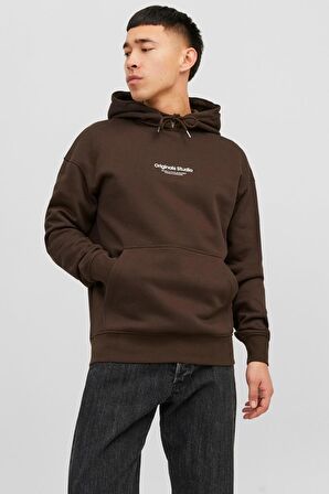 JACK&JONES JORVESTERBRO SWEAT HOOD NOOS KAHVERENGİ