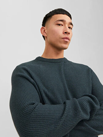 Jack & Jones Erkek Bisiklet Yaka Örme Sweatshirt - 12243116