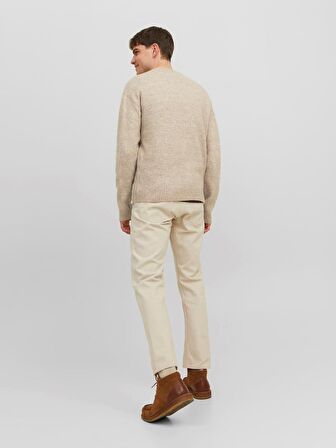 Jack&Jones Bisiklet Yaka Krem Erkek Kazak 12215468