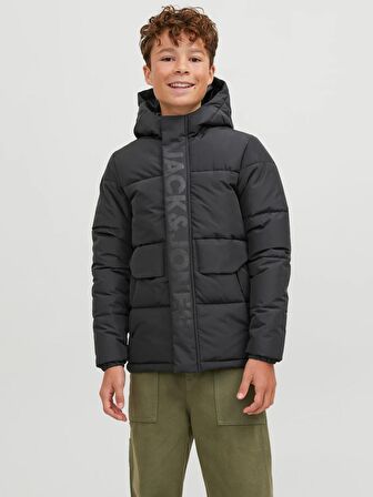 Jack&Jones Kapüşonlu Siyah Erkek Çocuk Mont 12246122