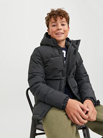 Jack&Jones Kapüşonlu Siyah Erkek Çocuk Mont 12246122