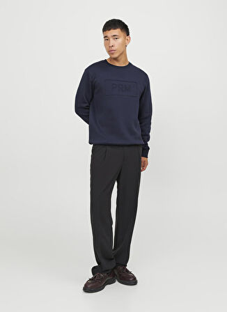 Jack & Jones Bisiklet Yaka Lacivert Erkek Sweatshırt 12241106_JPRBLABLAKE SWEAT CREW NEC