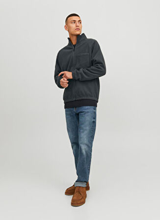 Jack & Jones Kapüşon Yaka Gri Erkek Sweatshırt 12241924_JPRBLURANGER SWEAT ZIP HIG