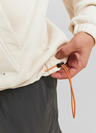 Jack & Jones Kapüşon Yaka Krem Erkek Sweatshırt 12240228_JCOFILO PLAIN AW23 SWEAT H