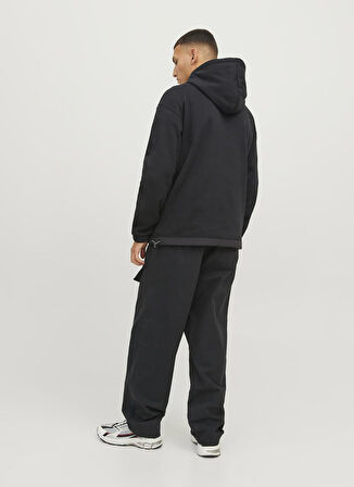 Jack & Jones Kapüşon Yaka Siyah Erkek Sweatshırt 12240228_JCOFILO PLAIN AW23 SWEAT H