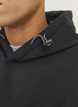 Jack & Jones Kapüşon Yaka Siyah Erkek Sweatshırt 12240228_JCOFILO PLAIN AW23 SWEAT H