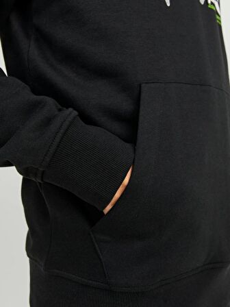 12240214 Jack & Jones Jcodust Sweat Hood Sn Erkek Sweat Black