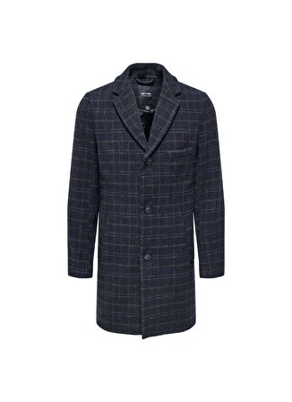 Only Koyu Gri Erkek Mont 22019969_ONSJAYLON CHECK WOOL COAT