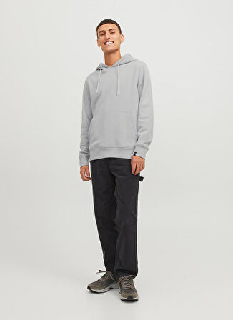 Jack & Jones Kapüşon Yaka Beyaz Erkek Sweatshırt 12242176_JCOREACT SWEAT HOOD