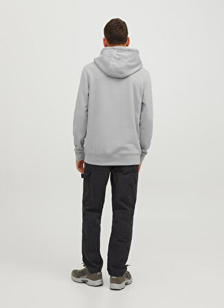 Jack & Jones Kapüşon Yaka Beyaz Erkek Sweatshırt 12242176_JCOREACT SWEAT HOOD