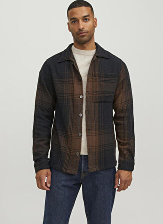 Jack & Jones Relaxed Kahve Çizgili Erkek Gömlek JPRBLATONY HEAVY CHECK OVERSHIRT L/