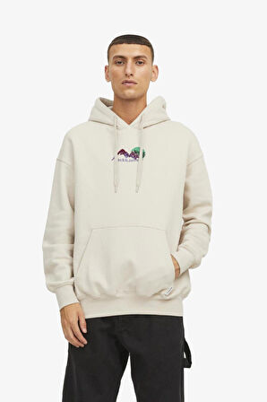 Jack & Jones Jorsılverlake Erkek Beyaz Sweatshirt 12242357-White