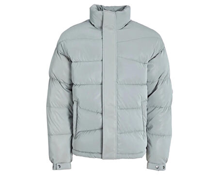 Jack Jones Jcoreflect Puffer Erkek Günlük Mont 12241177-HIGH-RISE Gri