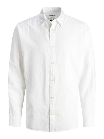 JJESUMMER LINEN BLEND SHIRT LS SN White