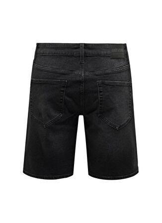 Only & Sons Normal Siyah Erkek Denim Şort ONSWEFT WB 8008 PIM DNM SHORTS VD