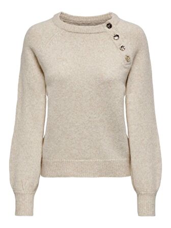 15302253 Only Onlemma Ls Button Oneck Knt Kadın Kazak Pumice Stone