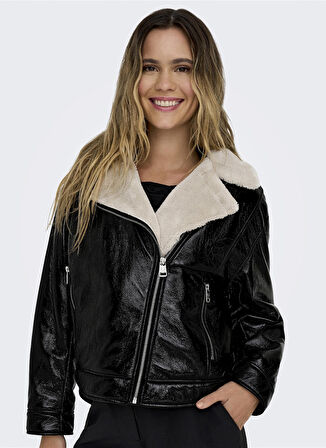 Only Siyah Kadın Mont ONLANITA BONDED BIKER OTW