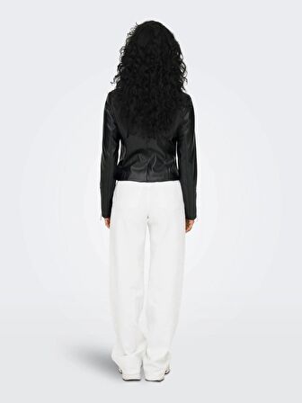 15301173 Only Onlvıcs Faux Leather Jacket Otw Kadın Deri Mont ve Ceket Black