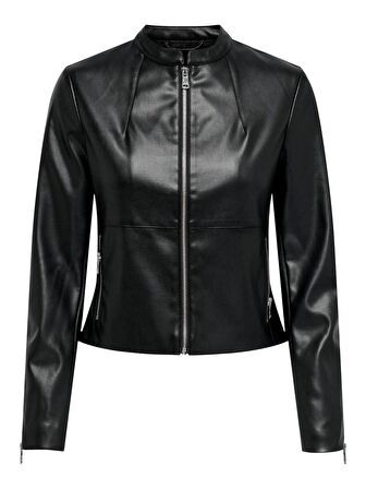 15301173 Only Onlvıcs Faux Leather Jacket Otw Kadın Deri Mont ve Ceket Black