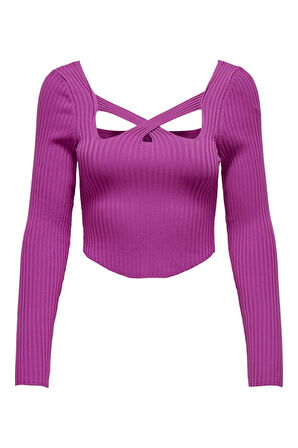 ONLLISA LS SQUARENECK KNT Kadın Mor Kazak - 15300377