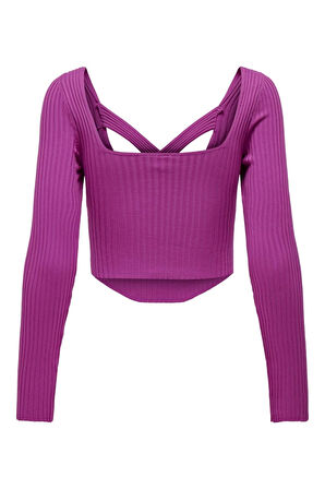 ONLLISA LS SQUARENECK KNT Kadın Mor Kazak - 15300377