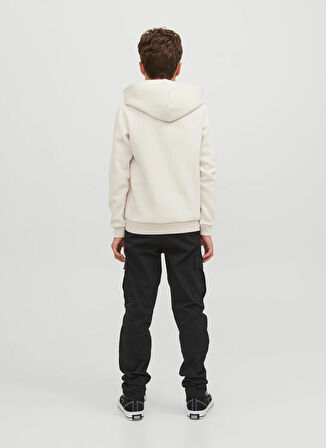 Jack & Jones Bej Erkek Çocuk Kapüşonlu Uzun Kollu Baskılı Sweatshirt JCOLOGAN AW23 SWEAT HOOD JNR