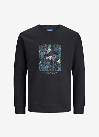 Jack & Jones Erkek Çocuk Siyah Sweatshırt JORSILVERLAKE SWEAT CREW NECK JNR