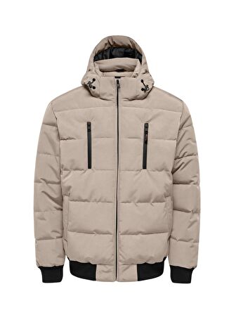Only & Sons Açık Kahve Erkek Mont ONSCAIN QUILTED JACKET OTW