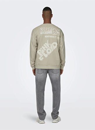 Only & Sons O Yaka Krem Erkek Sweatshırt 22027056_ONSPINK FLOYD RLX CREW NEC