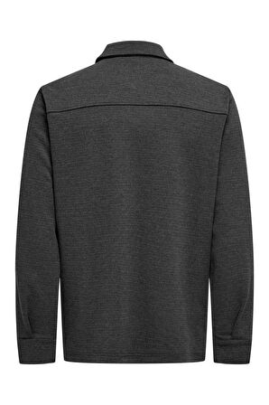 Only & Sons Erkek Onsnewkodyl Çift Cep Detaylı Uzun Kol Gömlek 22021279 Koyu Gri