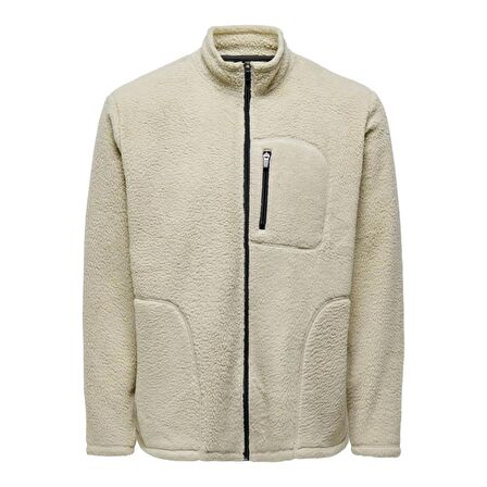 ONLY & SONS ONSERIC REG FLEECE FULL ZIP HIGH NECK 