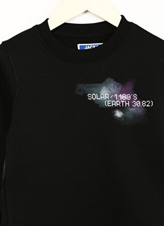 Jack & Jones Siyah Erkek Çocuk Sweatshirt JCONEBULAS SWEAT CREW NECK JNR
