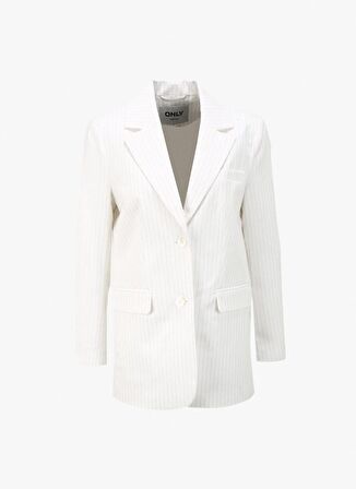 Only Beyaz Kadın Blazer ONLREINA L/S LO PINSTRIPE BLAZER CC