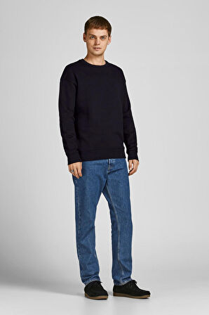 Jack & Jones Erkek Jjebradley Bisiklet Yaka Sweatshirt 12249341 Siyah