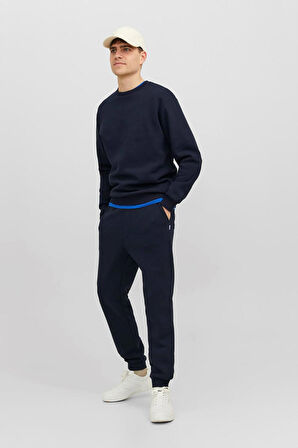 Jack & Jones Erkek Jjebradley Bisiklet Yaka Sweatshirt 12249341 Lacivert