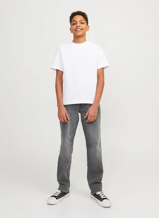 Jack & Jones Orta Bel Gri Erkek Çocuk Denim Pantolon 12249093