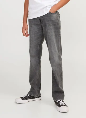 Jack & Jones Orta Bel Gri Erkek Çocuk Denim Pantolon 12249093