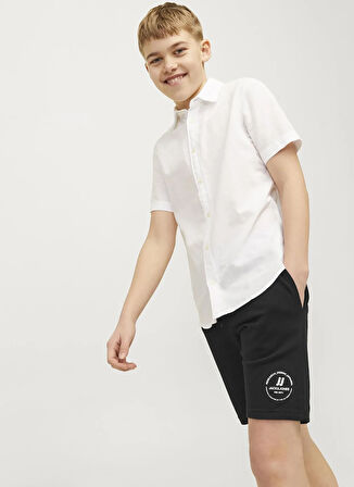 Jack & Jones Lastikli Bel Normal Siyah Erkek Çocuk Şort 12249966