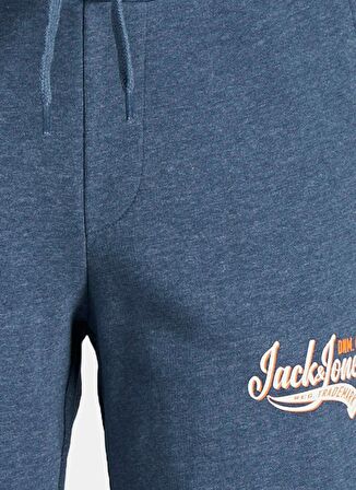 Jack & Jones Bağlamalı Bel Normal Lacivert Erkek Şort JPSTLOGO SWEAT SHORTS 2 COL SN GMS