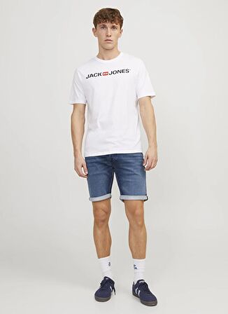 Jack & Jones Regular Fit Mavi Erkek Denim Şort JJIRICK JJICON SHORTS GE 341 I.K SS