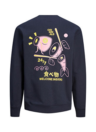 Jack & Jones Yuvarlak Yaka Lacivert Erkek Sweatshırt 12248538_JORMAKI SWEAT CREW NECK TG