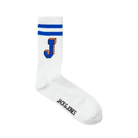 Jack & Jones 12250749 Jacsingle J Tennis Sock Sn Beyaz-Mavi