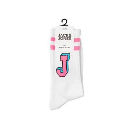 Jack & Jones 12250749 Jacsingle J Tennis Sock Sn Beyaz-Pembe