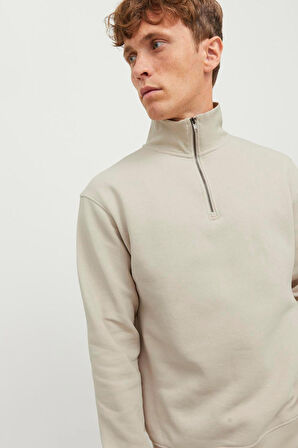 Jack & Jones 12250747 Erkek  Bej Sweatshirt