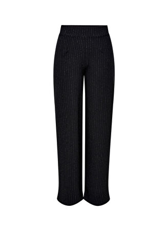 Only Normal Bel Rahat Siyah Kadın Pantolon ONLLISA SHINE PINSTRIPE PANT JRS