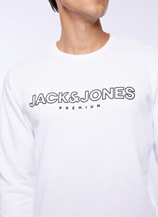 Jack & Jones Bisiklet Yaka Beyaz Erkek Sweatshırt 12250970_JPRBLAJASON BRANDING SWEAT
