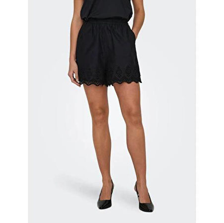 15313167 Only Onllou Lıfe Emb Loose Shorts Ptm Kadın Kot&Kanvas Şort Black