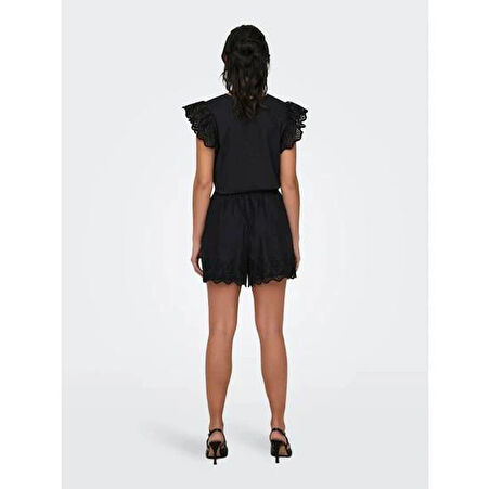 15313167 Only Onllou Lıfe Emb Loose Shorts Ptm Kadın Kot&Kanvas Şort Black